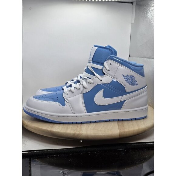 Size 13 - Nike Air Jordan 1 Mid SE White Legend Blue Basketball FZ2142-114  Wbox - Picture 1 of 12